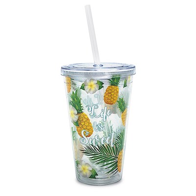 16 oz. Travel Tumbler with Straw, Life Is Sweet