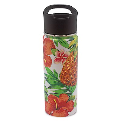 18.6 oz. Island Flask, Tropical Pineapple - White