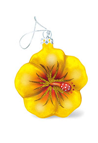 Collectible Glass, Yellow Hibiscus