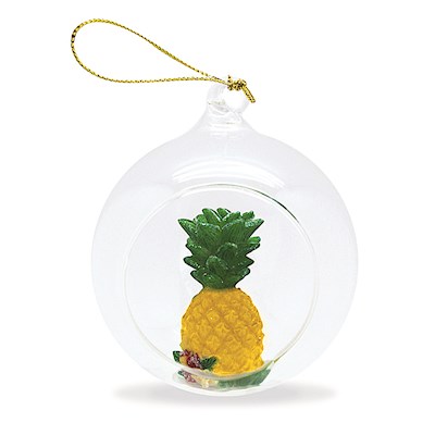 Glass Globe Ornament, Pineapple