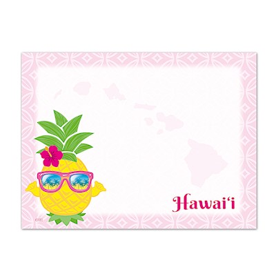 Rect. Aloha Stick'n Notes 50-sht, Pineapple Shaka