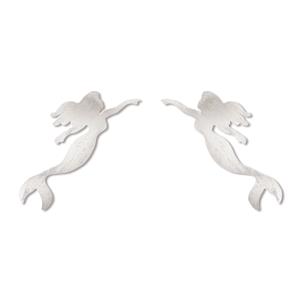 Charm Earrings 1-pr, Mermaid - Silver
