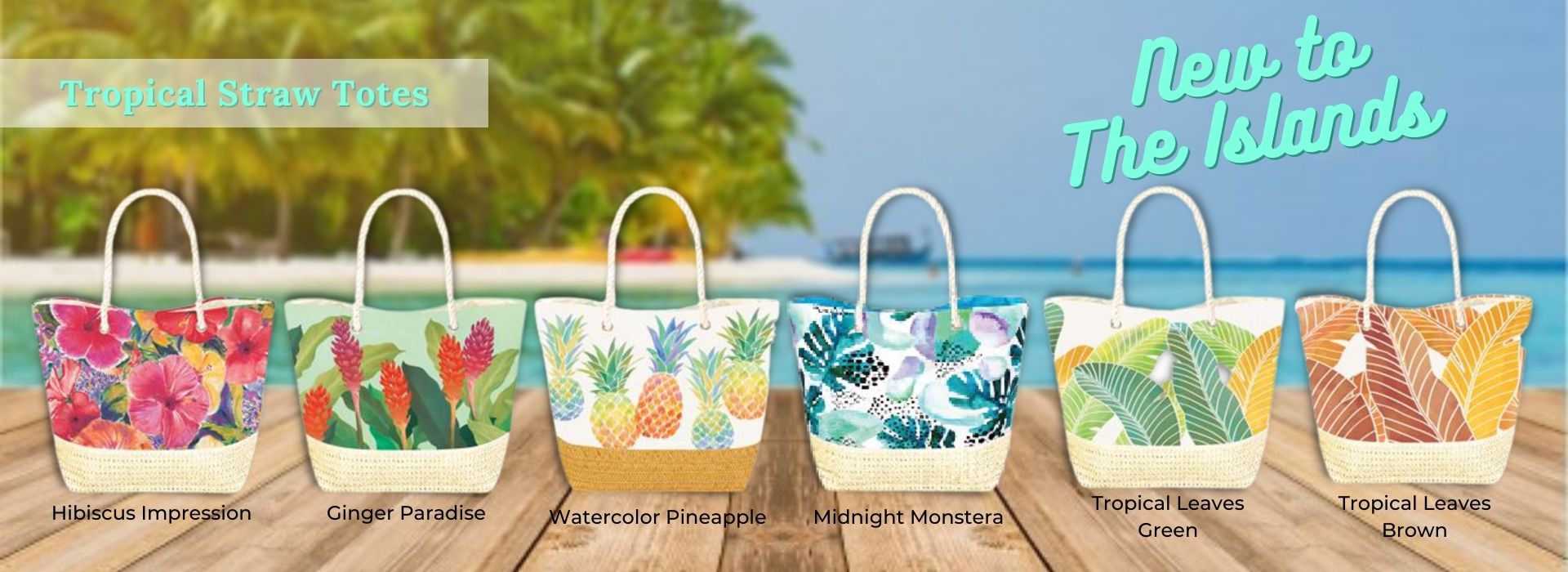 Tropical Straw Totes