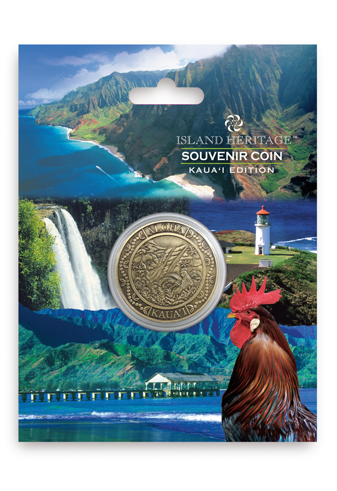 Souvenir Coin Aloha Kauai Bronze to the Islands