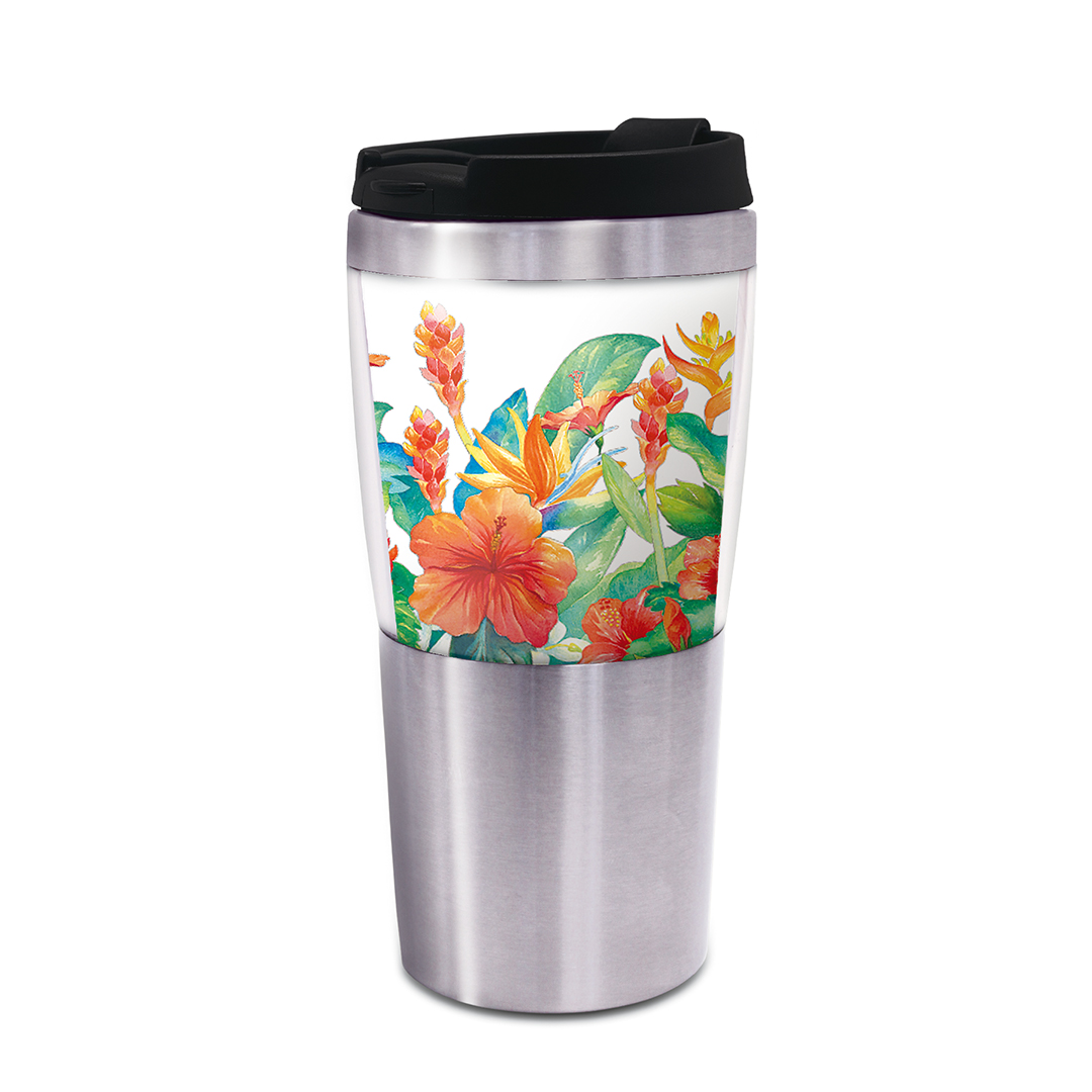 16 oz. Stainless Steel Tumbler, Island Garden