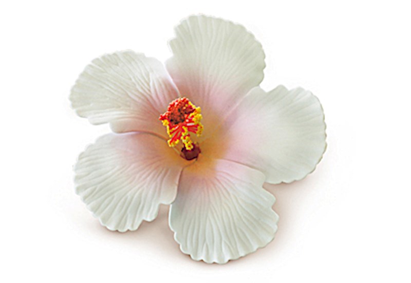 Foam Hibiscus Clip, White - Welcome to the Islands