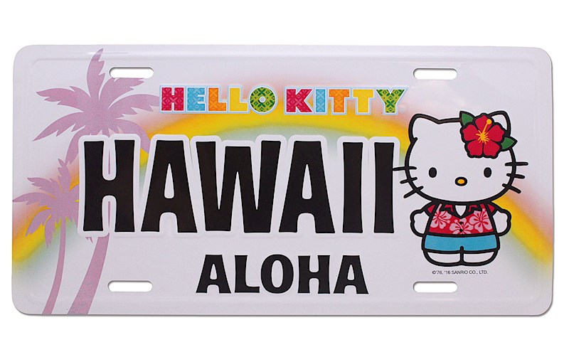Hello kitty license plate holder discount