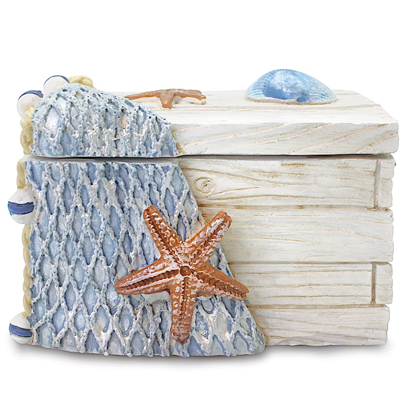 Coastal Polyresin Figurine, Trinket Box with Lid to the Islands