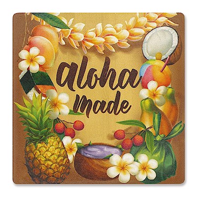 Individual Absorbent Coaster, Aloha Made