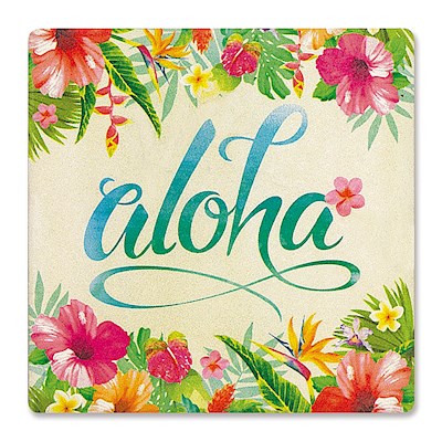 Individual Absorbent Coaster, Aloha Floral