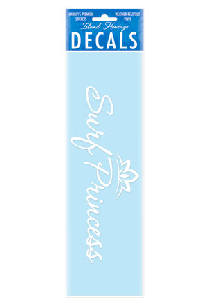 Decal Large Banner, Surf Princess White