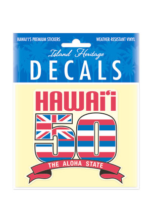 Decal Small Oblong, Hawaii 50th