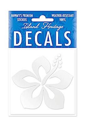 Decal Square, Graphic Hibiscus Silver