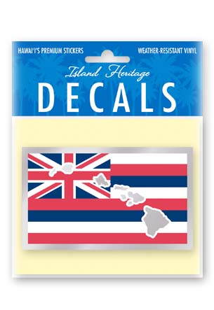 Decal Small Oblong, Hawaii Flag