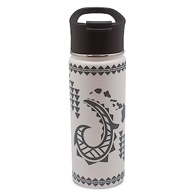 18.6 oz. Island Flask, Tribal Hook - White