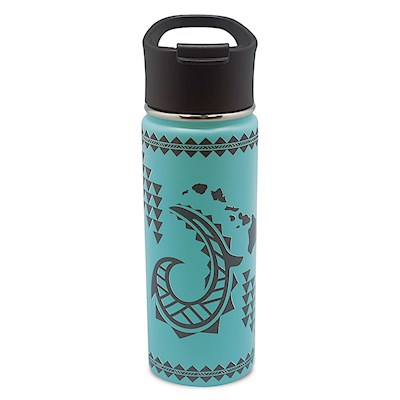 18.6 oz. Island Flask, Tribal Hook - Teal