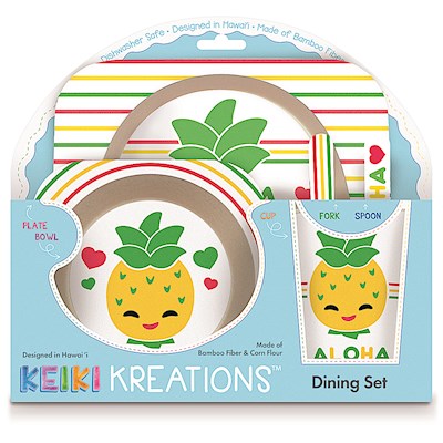 Bamboo Fiber Dining Set, IY Friends Pineapple Pals