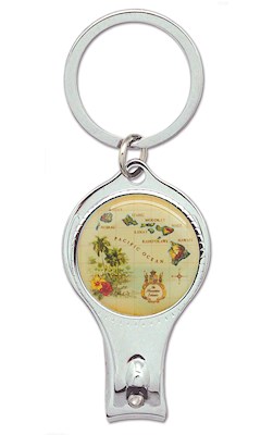 Nail Clipper Keychain, Islands of Hawaii - Tan