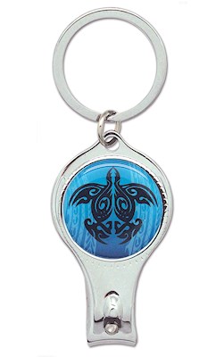 Nail Clipper Keychain, Tribal Honu