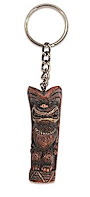 Hand-Painted Polyresin Keychain, Tiki Totem