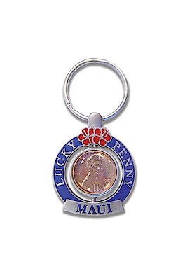 Engraved Spinner Keychain, Lucky Penny - Maui *
