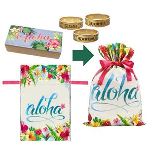 Aloha Palm Wood Box & Hawaiian Bracelets Gift Kit