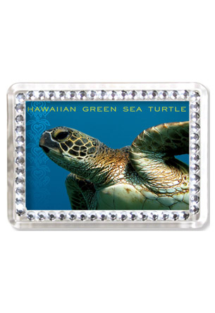 Rhinestone Acrylic Magnet, Honu Swirl