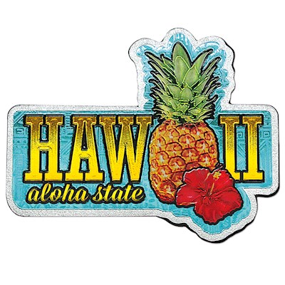 Foil Magnet, Hawaii Pineapple