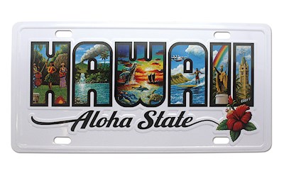 License Plate, Eddy Y, Hawaii the Aloha State