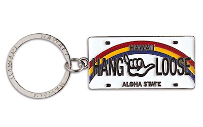 Metal License Plate Keychain, Hang Loose