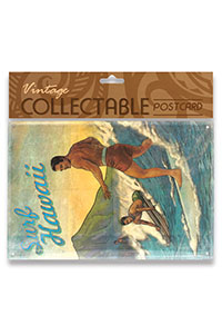 Vintage Collectable Metal 5x7 Postcard, Surf Hawaii