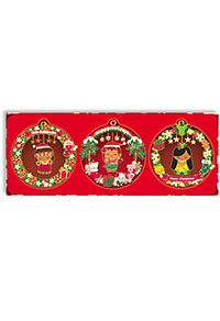 3-pk Die-Cut Ornament, Holiday Island Yumi