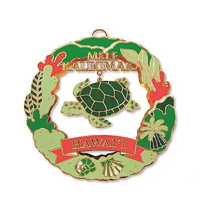 Metal Die-Cut Ornament, Honu