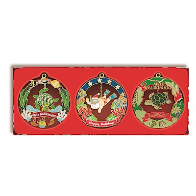 3-pk Die-Cut Ornament, Island Style Holiday