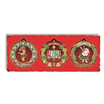 3-pk Die-Cut Ornament, Holiday Hula