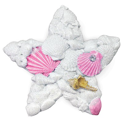 Coastal HP Polyresin Magnet, Shells Star