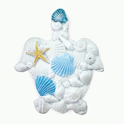 Coastal HP Polyresin Magnet, Shells Turtle