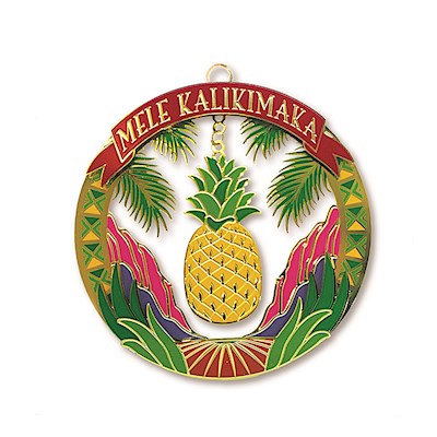 Metal Die-Cut Ornament, Pineapple Plantation