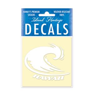 Decal Square, Hawaii Wave White