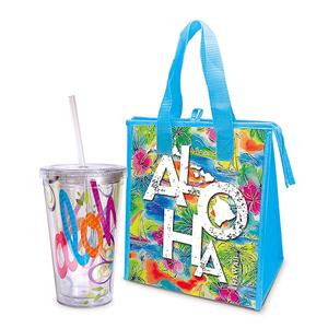 ALOHA TROPICAL TOTE & TUMBLER GIFT SET