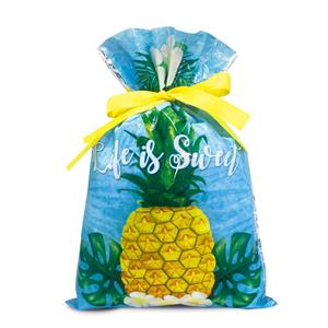 Foil Drawstring Gift Bags SM 3-pk, Life Is Sweet