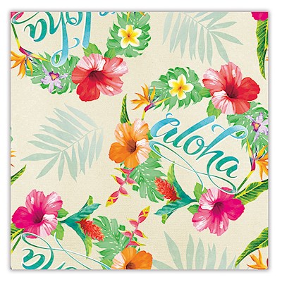 ROLLED GIFT WRAP ALOHA FLORAL