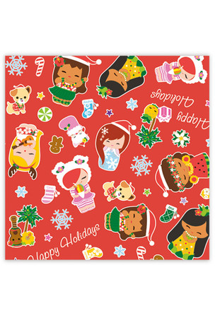 Rolled Gift Wrap, Holiday Island Yumi