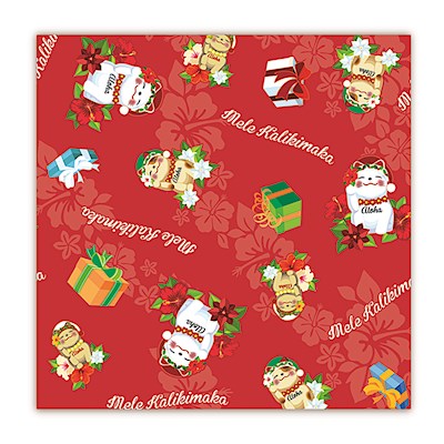 Rolled Gift Wrap, Holiday Lucky Cat