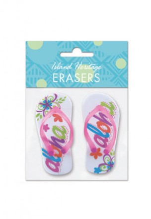 Rubber Slipper Erasers 1-pr, Bold Aloha