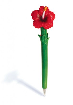 Polyresin Pen, Red Hibiscus