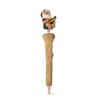 Polyresin Spring Pen, Ukulele Santa