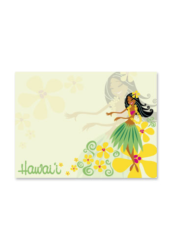 Rect. Aloha Stick'n Notes 50-sht, Lovely Hula Hands