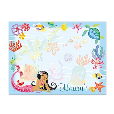 Rect. Aloha Stick'n Notes 50-sht, Isl Hula Mermaids