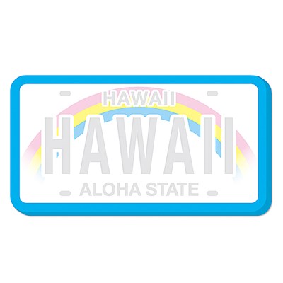 Shaped Aloha Stick'n Notes 50-sht, HI Lic. Plate